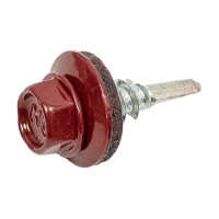 Кровельный саморез Качественный КРЕПЕЖ красное вино RAL 3005, 5.5х19 мм, 90 шт 0300135 КЧ