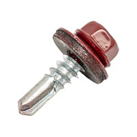 Кровельный саморез Качественный КРЕПЕЖ красное вино RAL 3005, 5.5х19 мм, 90 шт 0300135 КЧ