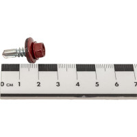 Кровельный саморез Качественный КРЕПЕЖ красное вино RAL 3005, 5.5х19 мм, 90 шт 0300135 КЧ