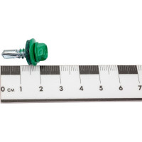 Кровельный саморез Качественный КРЕПЕЖ зеленая мята RAL 6029, 5.5х19 мм, 200 шт 1000209 КЧ