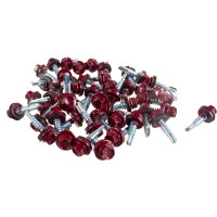 Кровельный саморез Качественный КРЕПЕЖ красное вино RAL 3005, 5.5х25 мм, 50 шт 0200137 КЧ