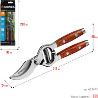 Плоскостной секатор Grinda PRO Line из нержавеющей стали 423415