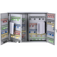 Шкафчик на 300 ключей BRAUBERG 730х550х140 мм, с замком, +300 брелоков, серый, 290341