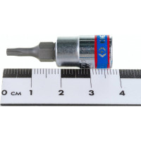Головка-бита торцевая 1/4", TORX с отверстием, T10Н, L=37 мм KING TONY 203710