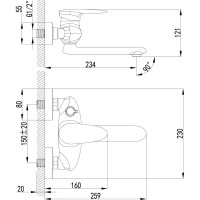 Смеситель Lemark Status для ванны LM4414C