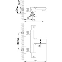 Смеситель Lemark Yeti LM7832C для ванны, термостатический LM7832C