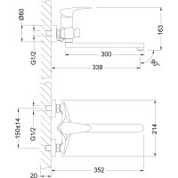 Смеситель Lemark Linara универсальный LM0451C
