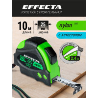 Рулетка 10м/25 мм с магнитом, автостопом, лентой нейлон EFFECTA Nylon 581025