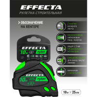 Рулетка 10м/25 мм с магнитом, автостопом, лентой нейлон EFFECTA Nylon 581025
