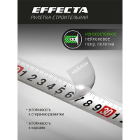 Рулетка 3м/19 мм с магнитом, автостопом, лентой нейлон EFFECTA Nylon 580319
