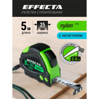 Рулетка 5м/25 мм с магнитом, автостопом, лентой нейлон EFFECTA Nylon 580525