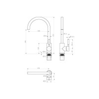 Смеситель для кухни Paulmark Holstein, черный, Ho212063-308