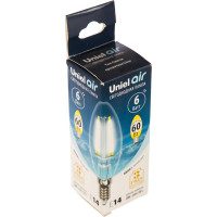 Светодиодная лампа Uniel LED-C35-6W/NW/E14/CL GLA01TR Форма свеча, прозрачная UL-00002198