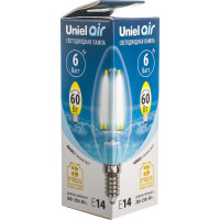 Светодиодная лампа Uniel LED-C35-6W/NW/E14/CL GLA01TR Форма свеча, прозрачная UL-00002198