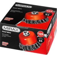 Щетка-крацовка чашечная для УШМ двухрядная (120 мм, М14) MIRAX 35104-120-2