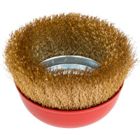 Щетка чашечная для УШМ (латунированная проволока 0,3 мм, 125мм) MIRAX 35142-125