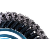 Щетка чашечная усиленная для УШМ (жгутированная стальная проволока 0,5 мм, 125 мм) MIRAX 35144-125