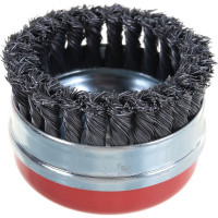 Щетка чашечная усиленная для УШМ (жгутированная стальная проволока 0,5 мм, 100 мм) MIRAX 35144-100