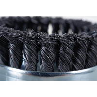 Щетка чашечная усиленная для УШМ (жгутированная стальная проволока 0,5 мм, 100 мм) MIRAX 35144-100