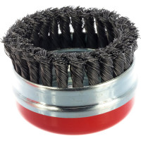 Щетка чашечная усиленная для УШМ (жгутированная стальная проволока 0,5 мм, 100 мм) MIRAX 35144-100