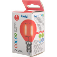 Лампа Uniel LED-G45-5W/RED/E14 GLA02RD светодиодная, форма шар UL-00002985