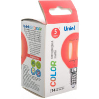 Лампа Uniel LED-G45-5W/RED/E14 GLA02RD светодиодная, форма шар UL-00002985
