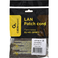 Патч-корд Cablexpert UTP кат.6, 0.25м, литой, многожильный серый PP6U-0.25M