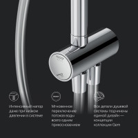 Душевая система AM.PM Gem набор: верхний душ d 220 мм, ручной душ, 1 ф-ция d 110 мм F0790000