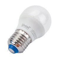 Светодиодная лампа Uniel LED-G45-6W/NW/E27/FR/MB PLM11WH . Форма «шар», матовая. UL-00002378