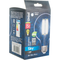 Светодиодная лампа Uniel LED-G95-15W/4000K/E27/CL PLS02WH. Форма шар, прозрачная. UL-00004865