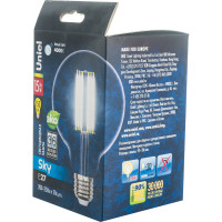 Светодиодная лампа Uniel LED-G95-15W/4000K/E27/CL PLS02WH. Форма шар, прозрачная. UL-00004865