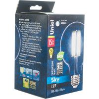 Светодиодная лампа Uniel LED-G95-15W/4000K/E27/CL PLS02WH. Форма шар, прозрачная. UL-00004865