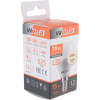 Светодиодная лампа Wolta ШАР LED 7.5Вт, 3000K Теплый свет, цоколь E14, 625 лм 25Y45GL7.5E14