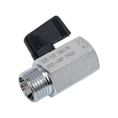 Шаровой кран RuB NAPOLI (S.35), 1/2" mini, DN10 PN30, ВР-НР, флажок S35DM0