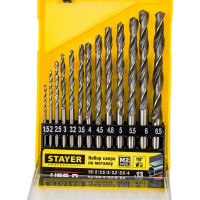 Набор сверл по металлу Professional 1,5-6,5 мм, HSS-R, сталь М2, 13 шт. Stayer 29602-H13_z01