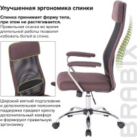 Компьютерное офисное кресло руководителя BRABIX Flight EX-540, с подлокотниками, хром, сетка 531849