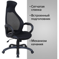 Компьютерное офисное кресло руководителя BRABIX PREMIUM Genesis EX-517, с подлокотниками, экокожа / сетка 531574