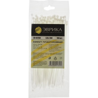 Пластиковый хомут белый 3.0x160мм универсальный 100шт Эврика ER-03160 956495