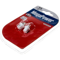 Автолампа T5 W2х4.6d с патроном B8.5d 1 LED CONE WHITE Megapower M-50212W-2бл 998678