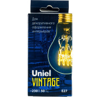 Лампа накаливания Uniel Vintage. Форма A IL-V-A60-60/GOLDEN/E27 SW01 UL-00000476