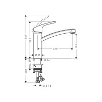Смеситель для кухни HANSGROHE 31806000 Focus Е2 00000008305