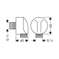 Шланговое подсоединение HANSGROHE 27454000 Fixfit 00000007746