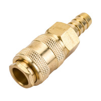 Быстроразъем пневматический Эврика с клапаном елочка 10мм латунь ER-BSE1-4SH 935705