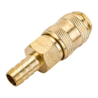 Быстроразъем пневматический Эврика с клапаном елочка 10мм латунь ER-BSE1-4SH 935705