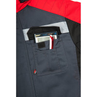 Зимний костюм с полукомбинезоном Вектрон-2 СОП Факел (ткань смесовая, 240) черный/красный/серый, 52-54; 170-176 87472322.005