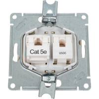 Механизм розетки Systeme Electric телеф.+комп. 2-м RJ11+RJ45 GLOSSA беж. SchE GSL000285