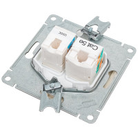 Механизм розетки Systeme Electric телеф.+комп. 2-м RJ11+RJ45 GLOSSA беж. SchE GSL000285