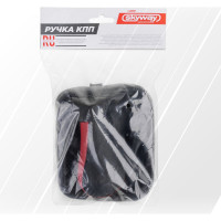 Ручка КПП кожа искусственная перфорированная 2115 с чехлом красная SKYWAY S06202017