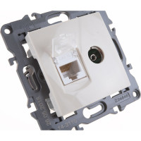 Розетка ЭРА 14-3110-02 RJ45 TV, IP20, сл.кость Б0034315