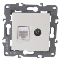 Розетка ЭРА 14-3110-02 RJ45 TV, IP20, сл.кость Б0034315